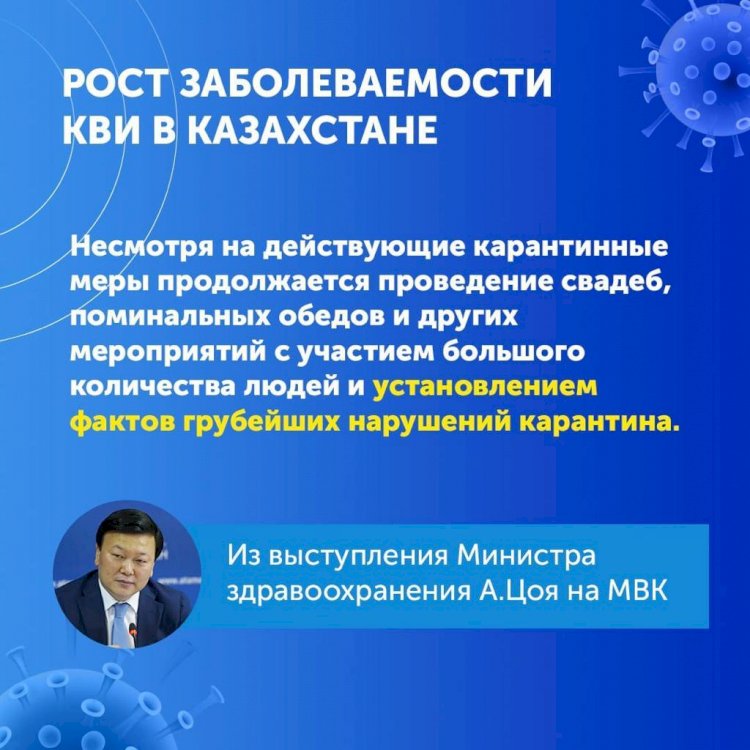 Рост заболеваемости КВИ в Казахстане