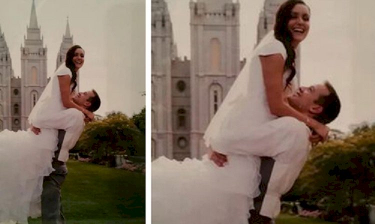 Это иллюзия: пользователи Сети обсуждают фото невесты на руках жениха