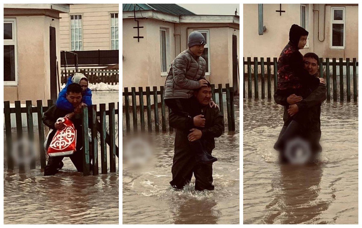 Спасатель вынес детей и их мать из затопленного дома в Актюбинской области