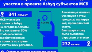 В Алматы зарегистрирована высокая доля  участия в проекте Ashyq субъектов МСБ