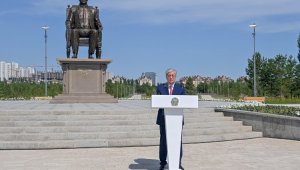 Президент РК принял участие в церемонии открытия памятника Елбасы