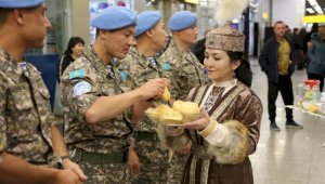 Казахстанские миротворцы вернулись домой из Ливана