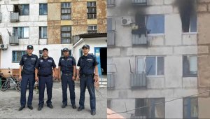 Детей из пожара в многоэтажке спасли полицейские в Лисаковске