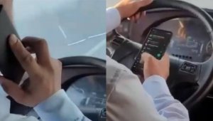 За переписку и разговоры по телефону за рулем наказали водителя автобуса в Шымкенте