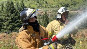Спасатели Казахстана и Кыргызстана провели совместные учения по тушению пожара