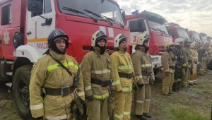 Пожарные МЧС Казахстана и России провели совместные учения