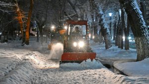 Коммунальные службы продолжают уборку снега в Алматы