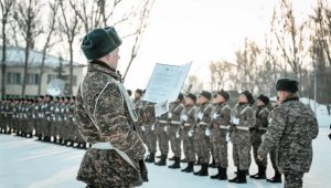 Молодое пополнение связистов приняли присягу в Алматинском гарнизоне