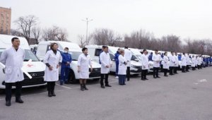 Медучреждениям Жамбылской области передали 40 новых автомобилей