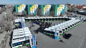 70 новых автобусов доставили в Кызылорду