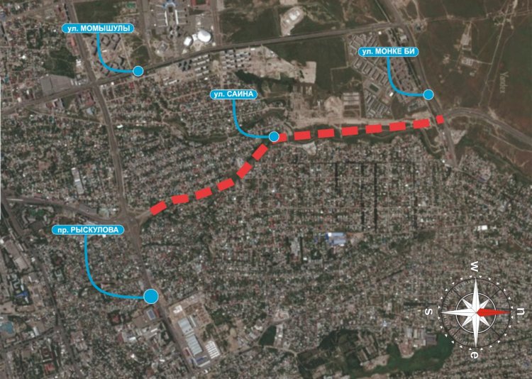 В Алматы продолжается пробивка двух улиц и строительство трех развязок