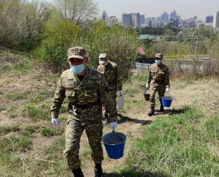 Курсанты Алматинской военно-технической школы внесли вклад в озеленение мегаполиса