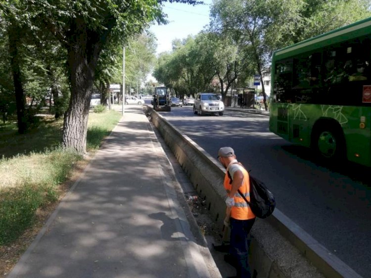 Санитарная очистка улиц проводится в Алматы