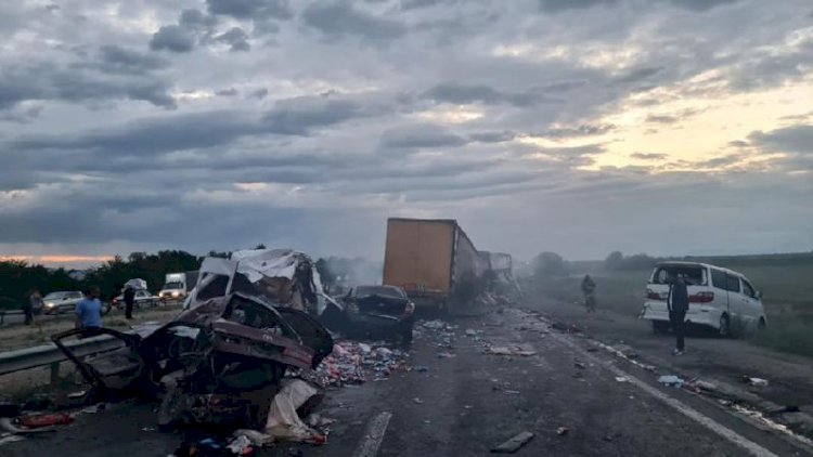 Массовое ДТП и пожар произошли на трассе в Жамбылской области