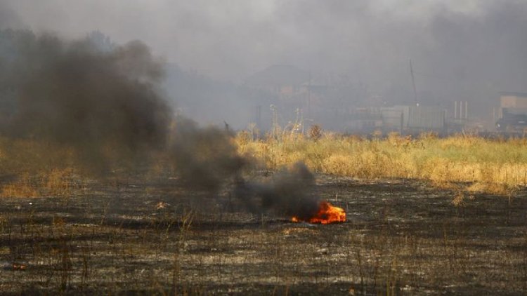 Крупное возгорание сухостоя произошло близ Алматы