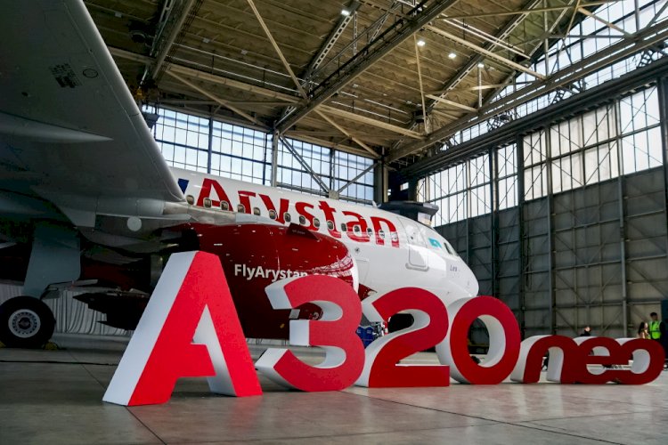 Авиакомпания FlyArystan пополнила флот новым самолетом Airbus A320 Neo