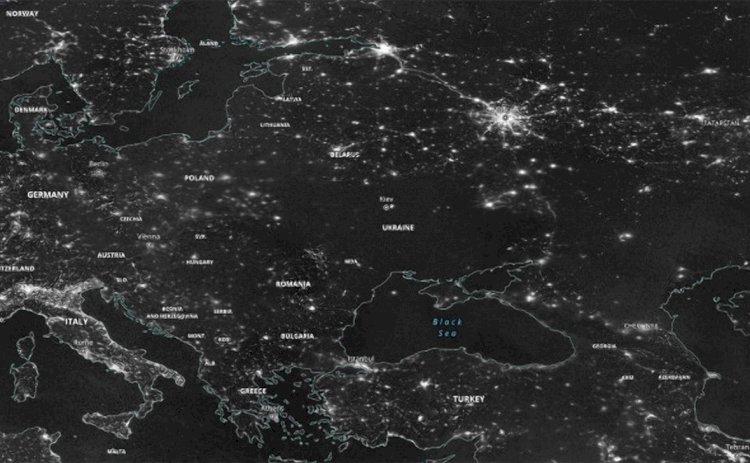 NASA опубликовало спутниковый снимок блэкаута на территории Украины