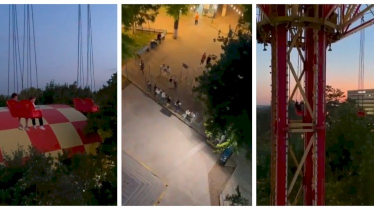 В парке Шымкента посетители аттракциона «Байтерек» застряли на большой высоте