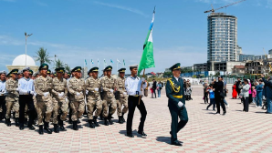 Конкурс строевой песни «Когда поют солдаты» прошел в Актау  