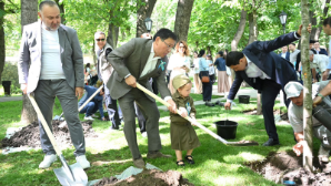 В Алматы посадили 200 лип на 8 аллеях ветеранов Великой Отечественной войны