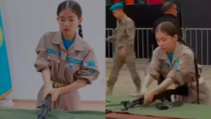 Ученица, покорившая соцсети молниеносной разборкой автомата, провела мастер-класс для атырауских кадетов