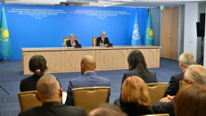 Касым-Жомарт Токаев и Антониу Гутерриш выступили в Региональном центре ООН в Алматы