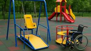 В городском парке Шахтинска установили площадку для детей с особыми потребностями