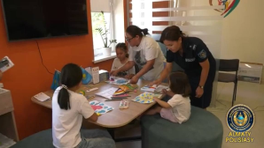 Полицейские провели спортивное мероприятие для семей Алматы