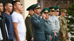 В Астане проводили первую команду осеннего призыва в Пограничную службу КНБ