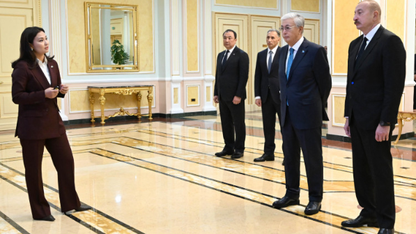 Токаеву и Алиеву презентовали проект «Развитие Среднего коридора»