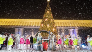 Алматы одновременно зажжет огни новогодних елок во всех районах