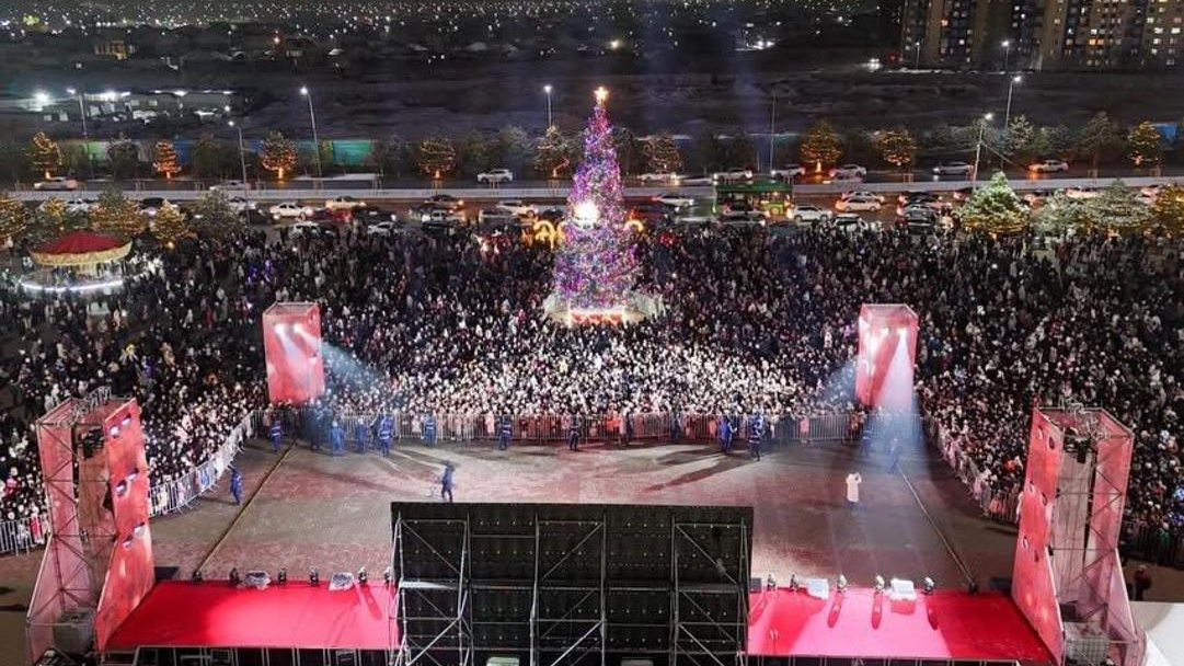 В Шымкенте зажгли огни главной новогодней елки города