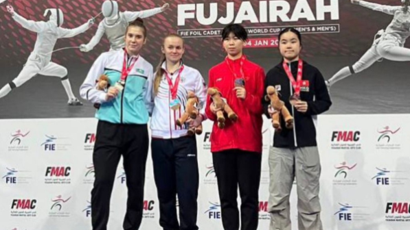 Алматинские фехтовальщики София Актаева и Тимофей Семёнов завоевали серебро и бронзу Кубка мира среди юниоров