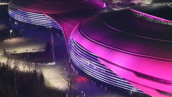 В Алматы Halyk Arena получила современную архитектурную подсветку