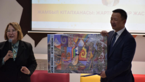 В Алматы отметили юбилеи библиотеки имени Жамбыла и 180-летие поэта