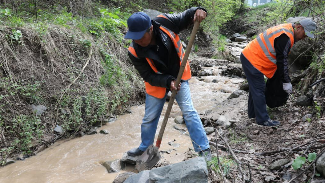 Берег реки Терисбулак очистили от мусора в Медеуском районе Алматы